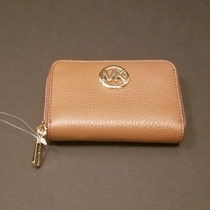 Michael Kors FULTON Leather Zip Around Coin Purse